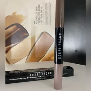 Bobbi Brown Dual-Ended Long-Wear Cream Shadow Stick, Pink Steel/ Bark, New